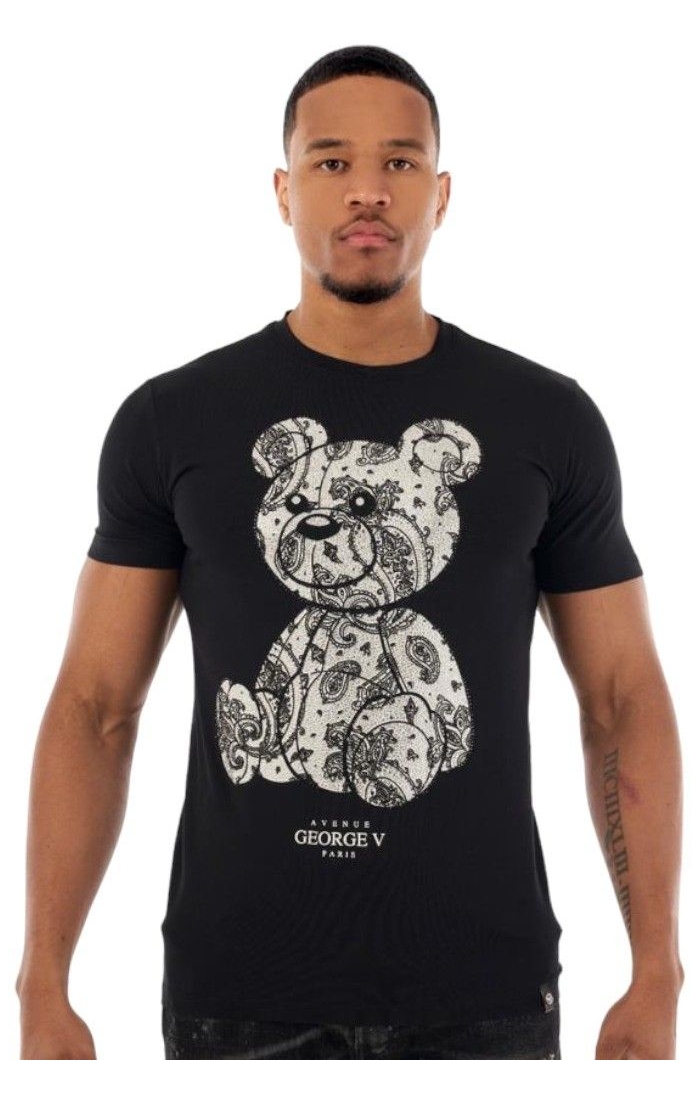 Camiseta George V Paris Oso con Barroco Negro