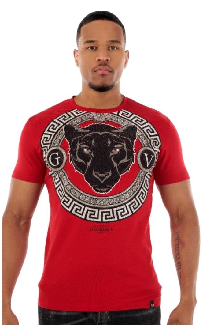 Camiseta George V Paris Pantera Barroco Rojo