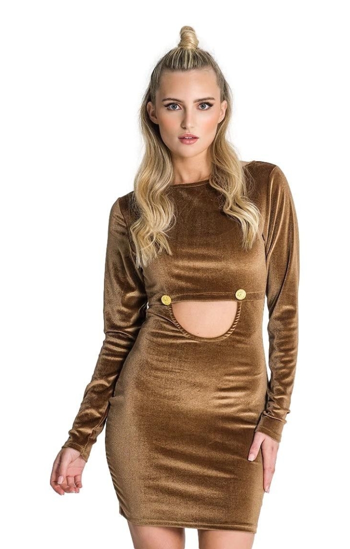 Vestido Gianni Kavanagh Recortado Brividi Oro