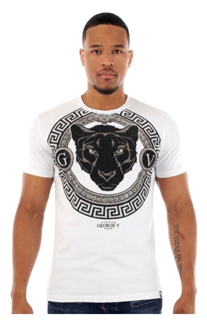 Camiseta George V Paris Pantera Barroco Blanco