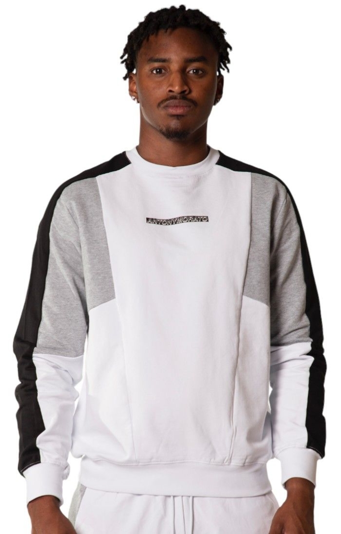 Sudadera Antony Morato Tricolor Logo Goma Blanco