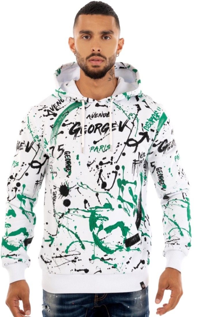 Sudadera George V Paris Urban Street Blanco y Verde