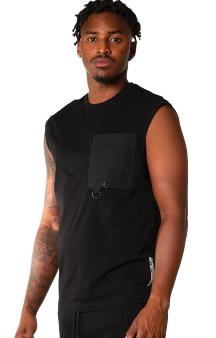 Camiseta Antony Morato Sin Mangas Bolsillo Contraste Negro