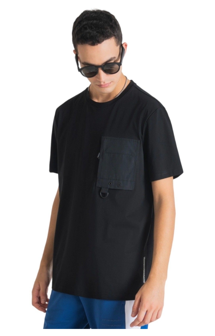 Camiseta Antony Morato Bolsillo Contraste Negro