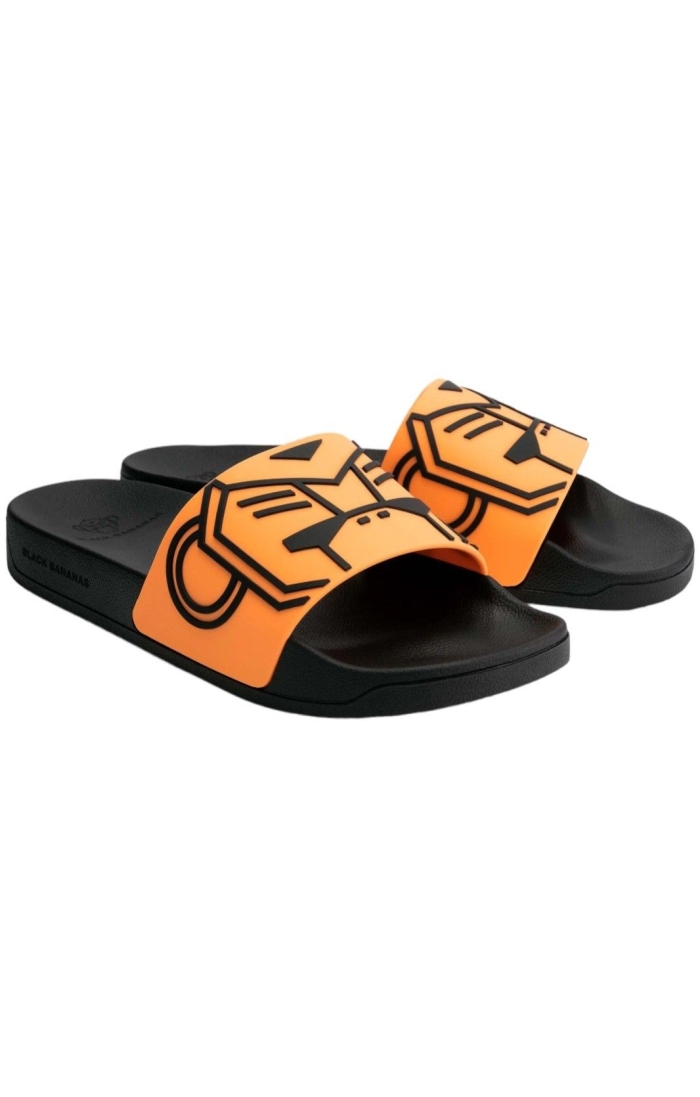 Chanclas Black Bananas Commander Slides Negro y Naranja