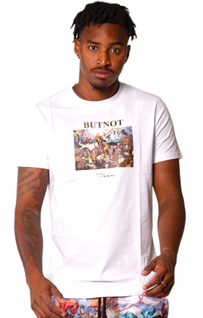 Camiseta ButNot Estampado Pintado Blanco