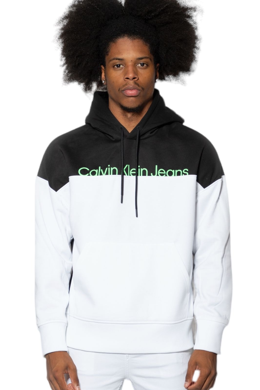 Sudadera Calvin Klein Holgada Color Block Blanco