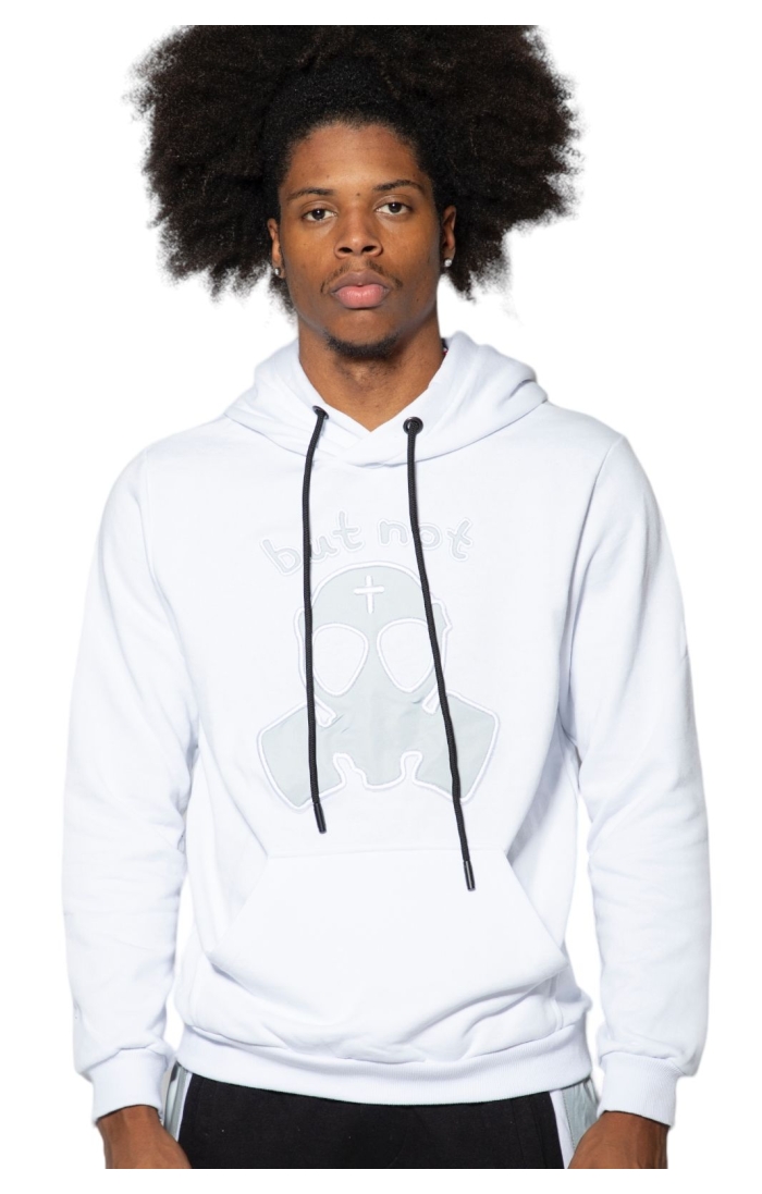 Sudadera ButNot Mascara Ilustracion Blanco