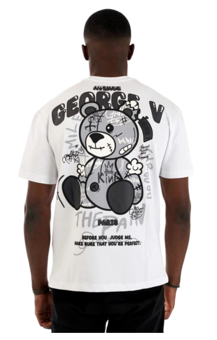 Camiseta George V Paris Oso Street Vintage Blanco