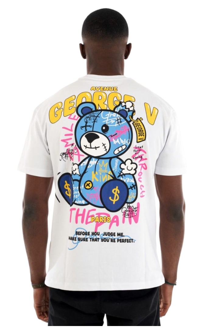 Camiseta George V Paris Graffiti Street Oso Blanco