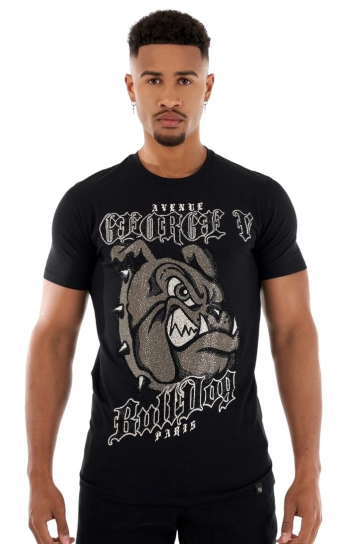 Camiseta George V Paris Cartoon Negra