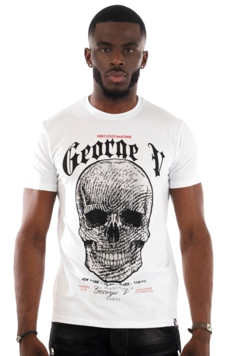 Camiseta George V Paris Shiny Skull Blanco