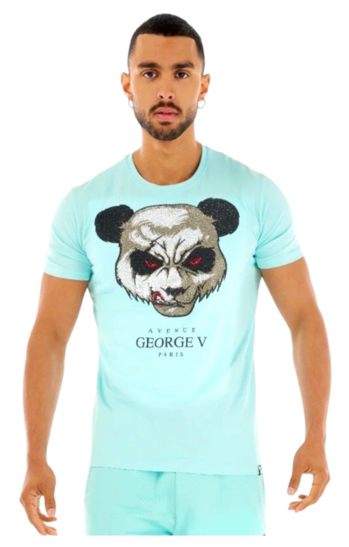 Camiseta George V Paris Cabeza Oso Killer Azul Turquesa