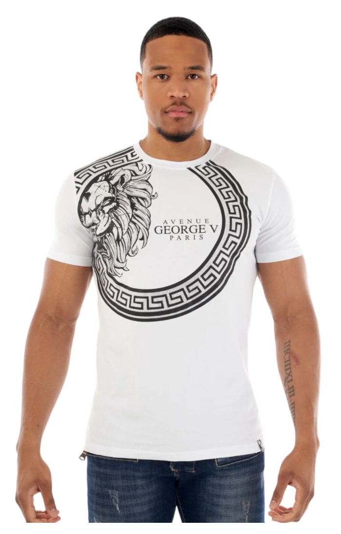 Camiseta George V Paris Barroco Cabeza de Leon Blanco