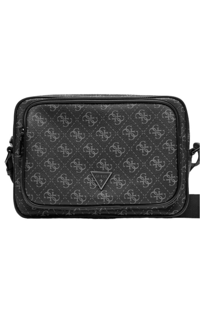 Bandolera GUESS Monogram de Piel sintetica Negro