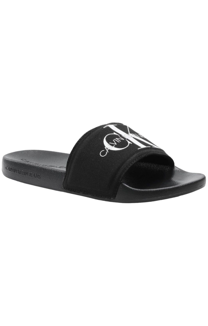 Chanclas Calvin Klein Slide Monograma Negro