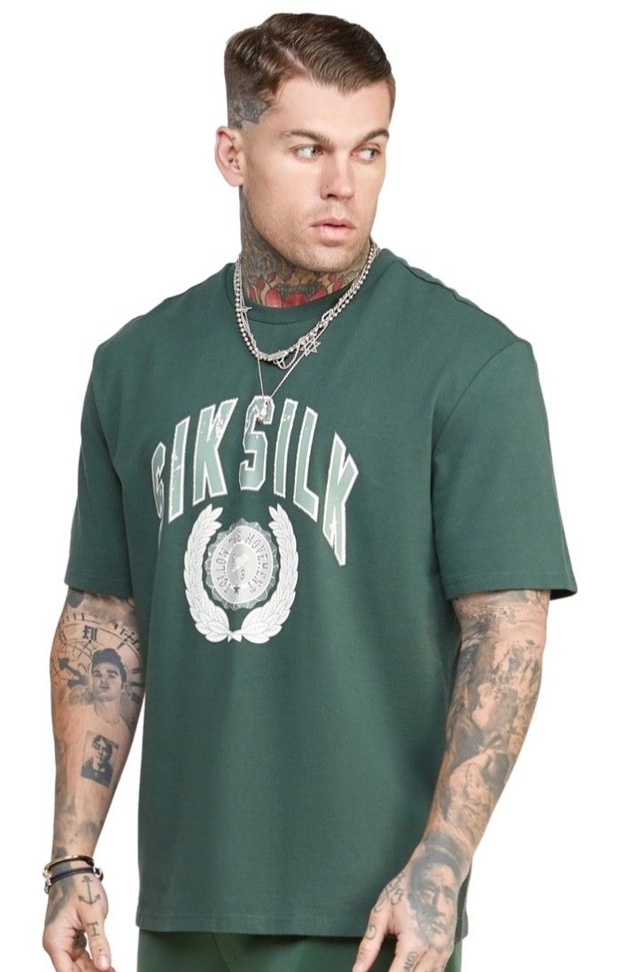 Camiseta SikSilk Oversized Graphic Verde