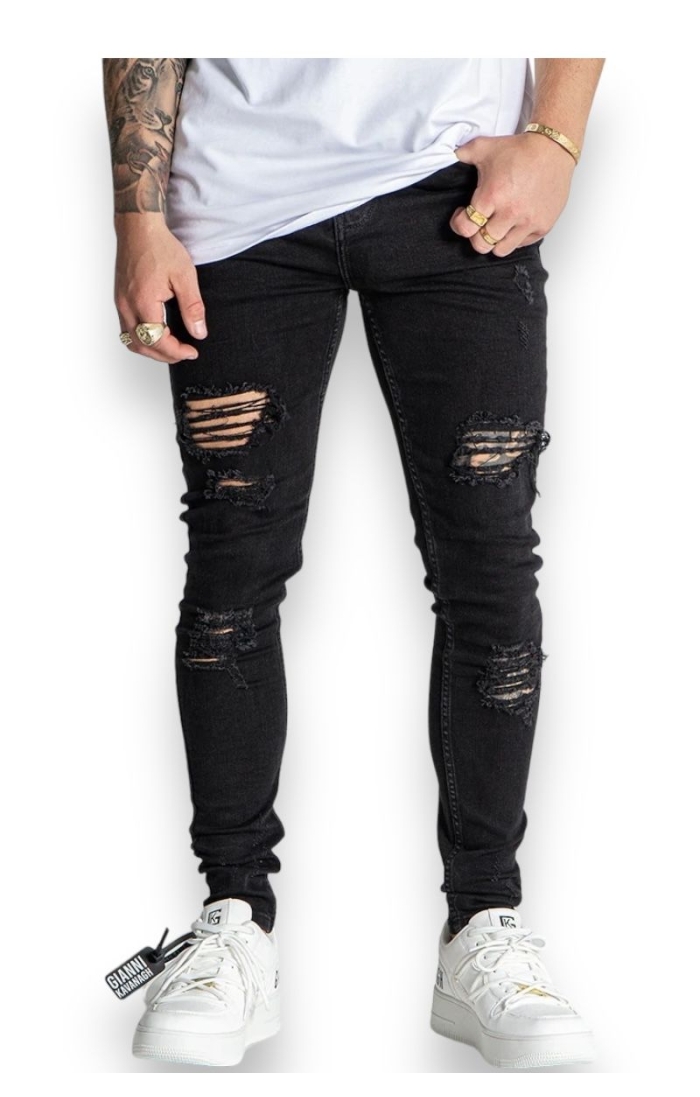 Jeans Gianni Kavanagh Core Destrtroyed Negro