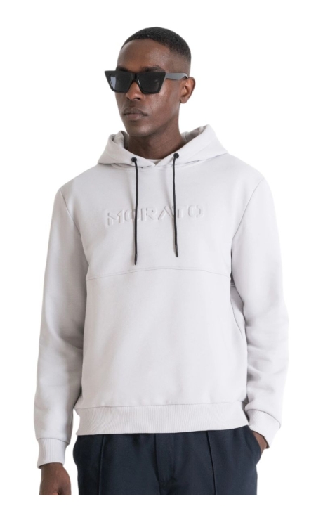 Sudadera con Capucha Antony Morato Blanco Hielo Relaxed Fit Fabric