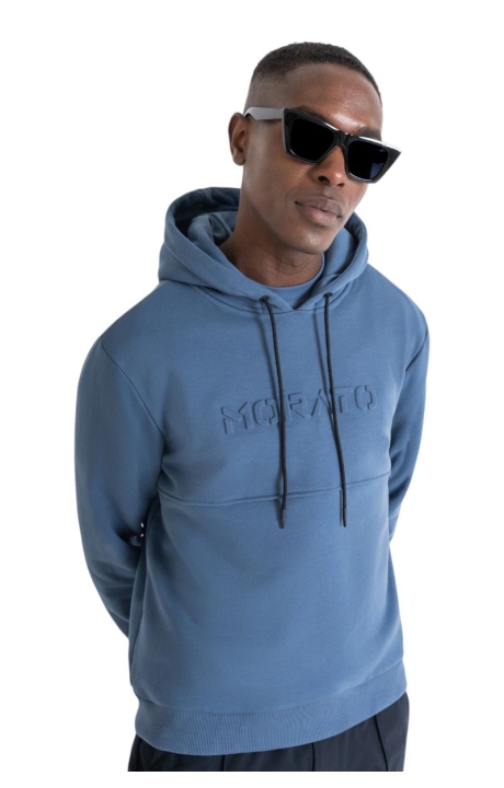 Sudadera con Capucha Antony Morato Azul Claro Relaxed Fit Fabric