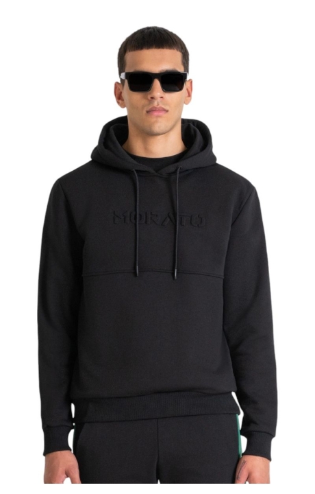 Sudadera con Capucha Antony Morato Negra Relaxed Fit Fabric