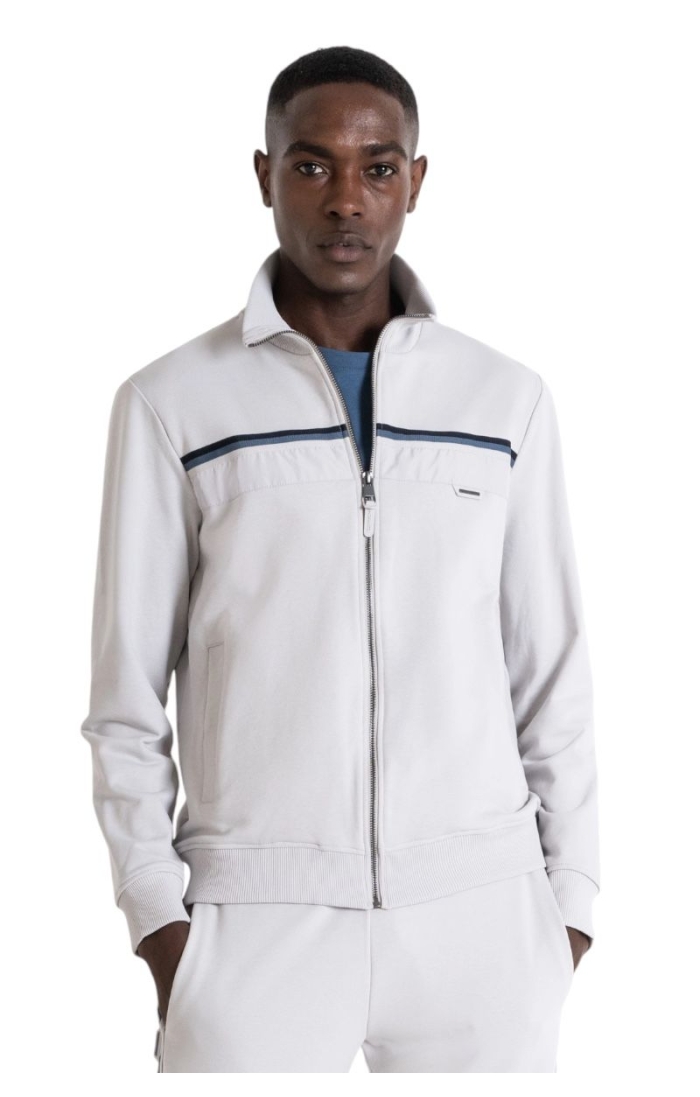 Sudadera con Cremallera Antony Morato Blanco Hielo Regular Fit