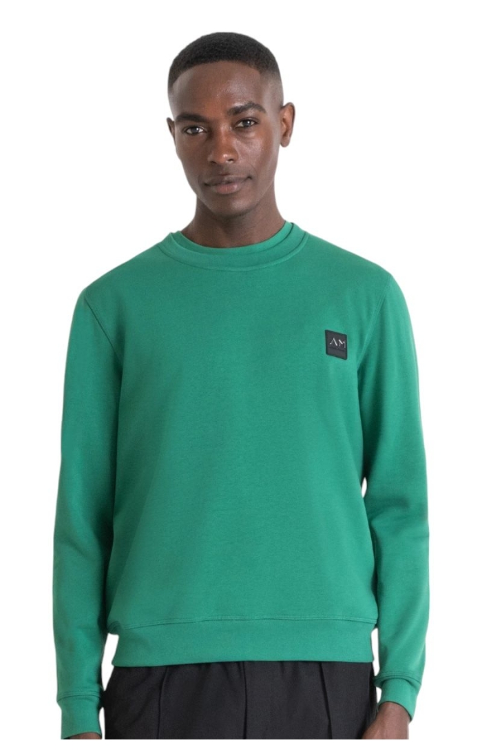 Sudadera Antony Morato Verde con Logo Metalizado