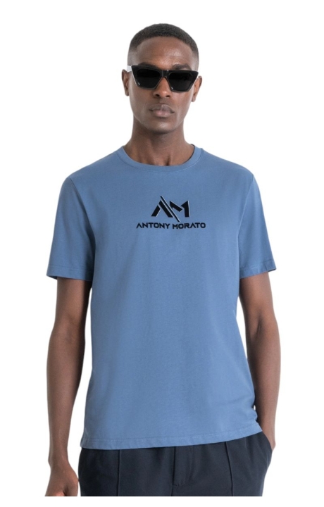 Camiseta Antony Morato Azul Regular Fit con logotipo