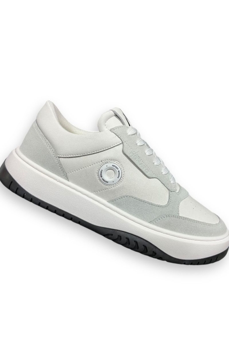 Zapatillas Antony Morato Skinny Blanco y Gris con logo Redondeado