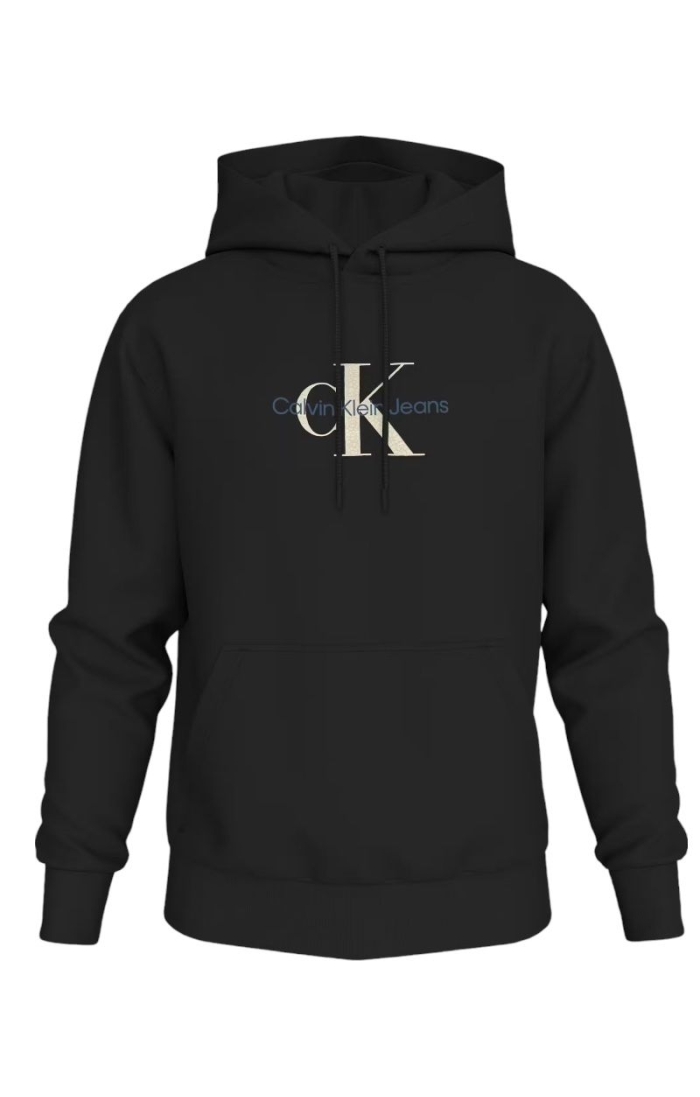 Sudadera Con Capucha Calvin Klein Basica Monologo Negro