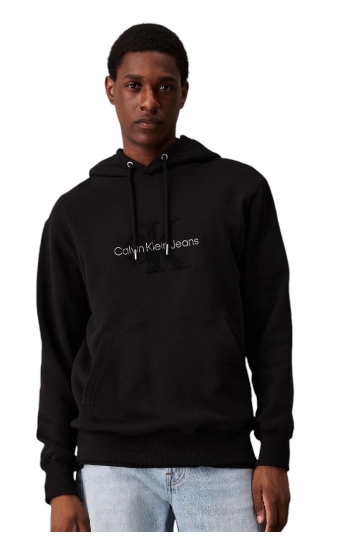 Sudadera de Chenilla Con Capucha Calvin Klein Negro