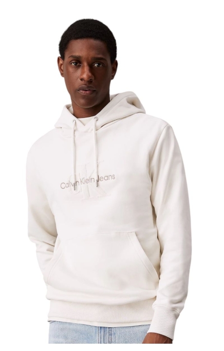 Sudadera de Chenilla Con Capucha Calvin Klein Blanco Roto