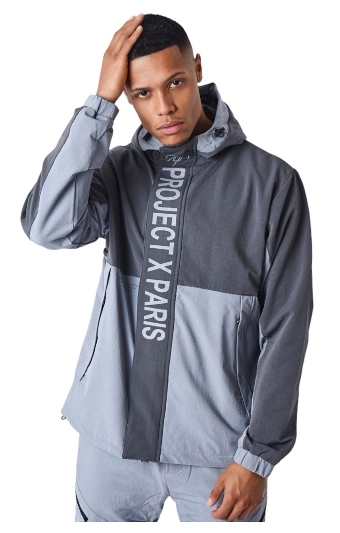 Sudadera Project X Paris con Capucha Bloque de Color Gris