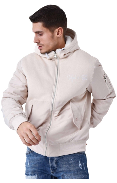 Chaqueta Project X Paris Bimaterial Forro Suave Beige