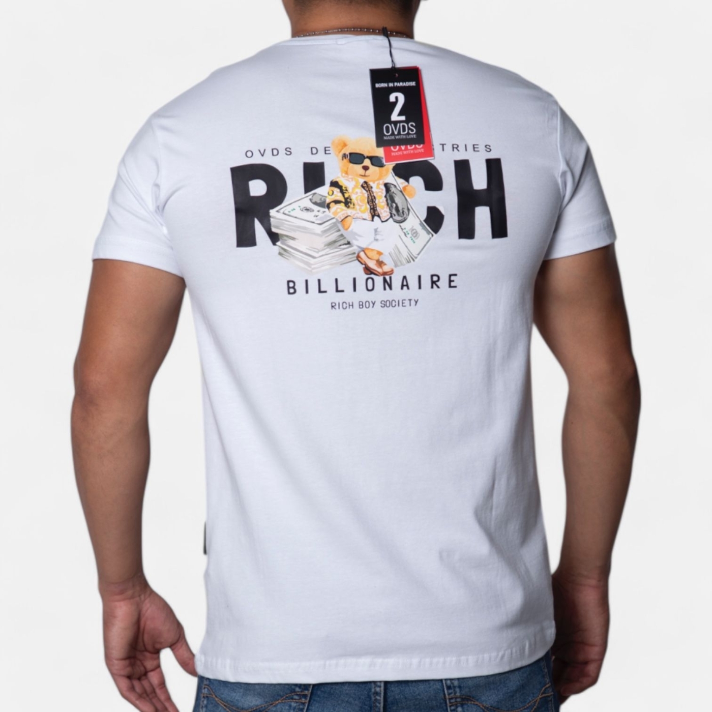 Camiseta OVDS Osito Rich Blanca