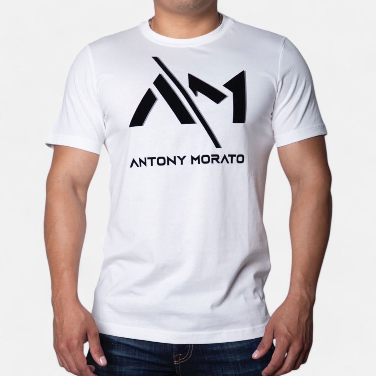 Camiseta Antony Morato Blanca Regula Fit con Logo Estampado