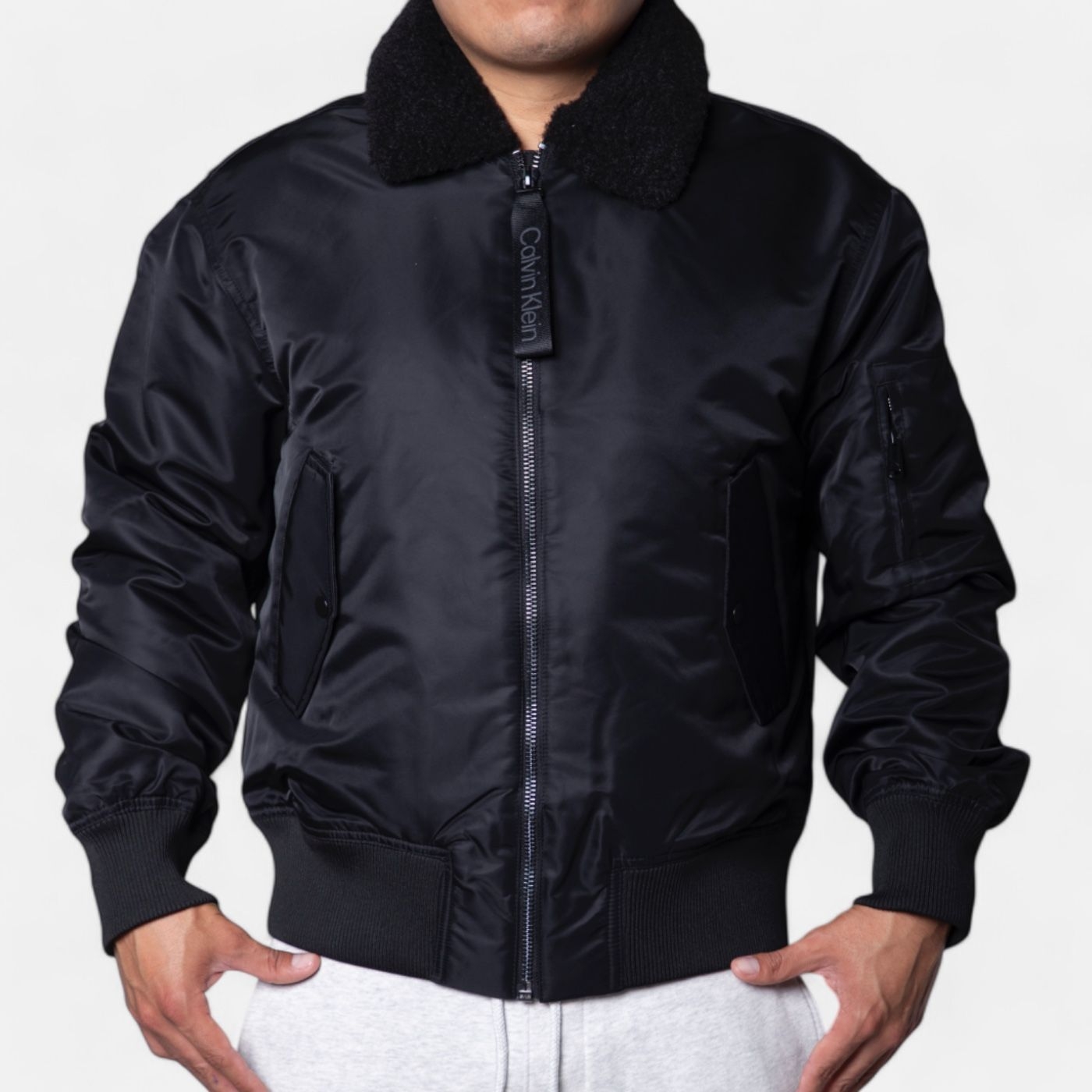 Chaqueta de Aviador Calvin Klein de Nailon Negro