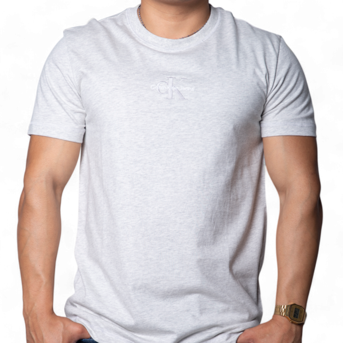 Camiseta Calvin Klein Monologo Gris