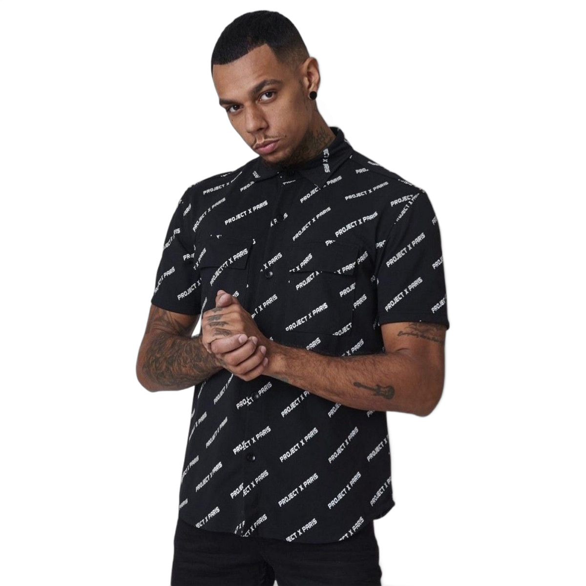 Camisa Project X Paris con Logo Diagonal Negro