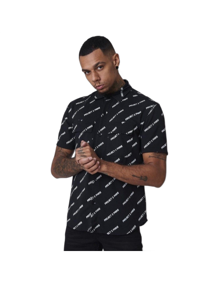 Camisa Project X Paris con Logo Diagonal Negro