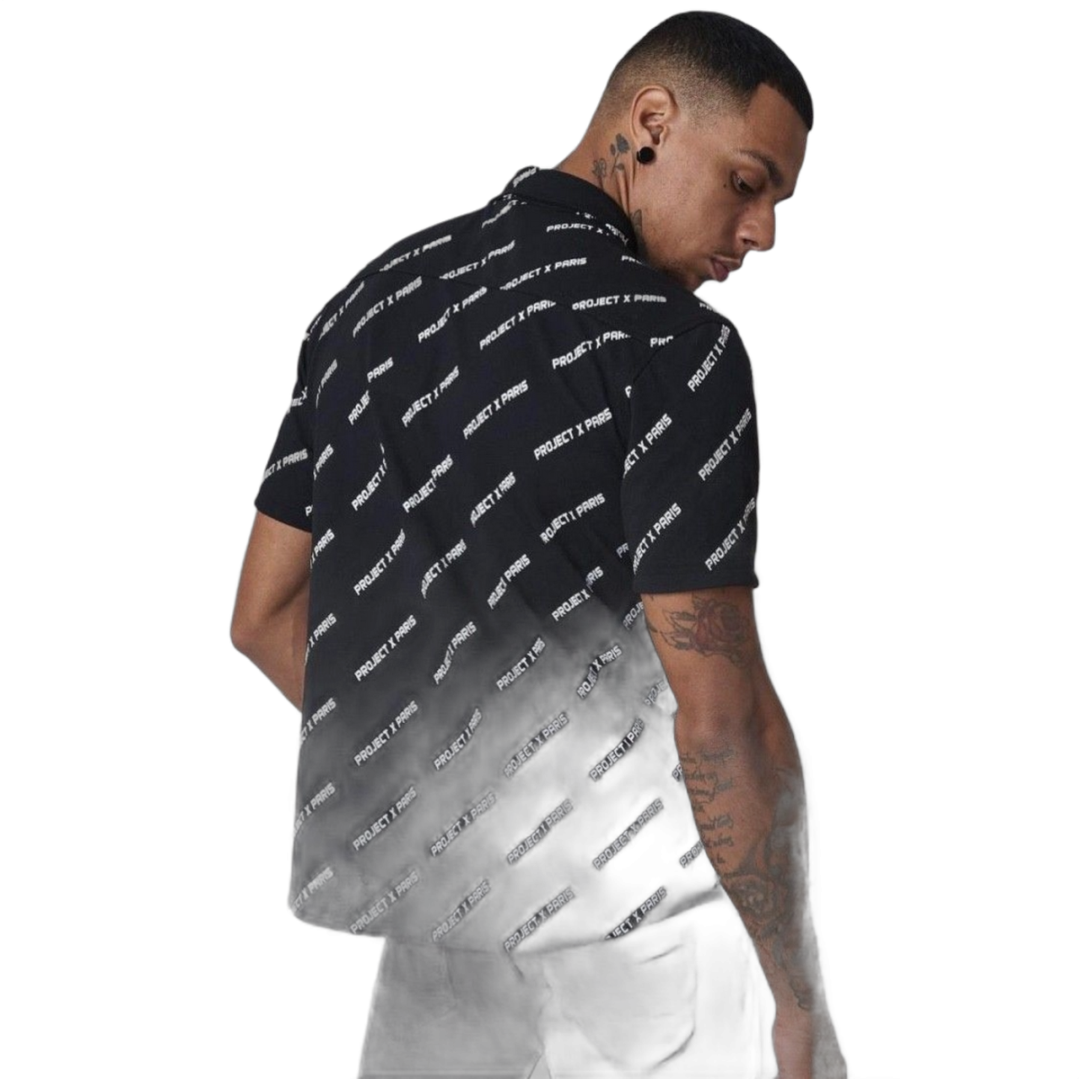 Camisa Project X Paris con Logo Diagonal Negro 2