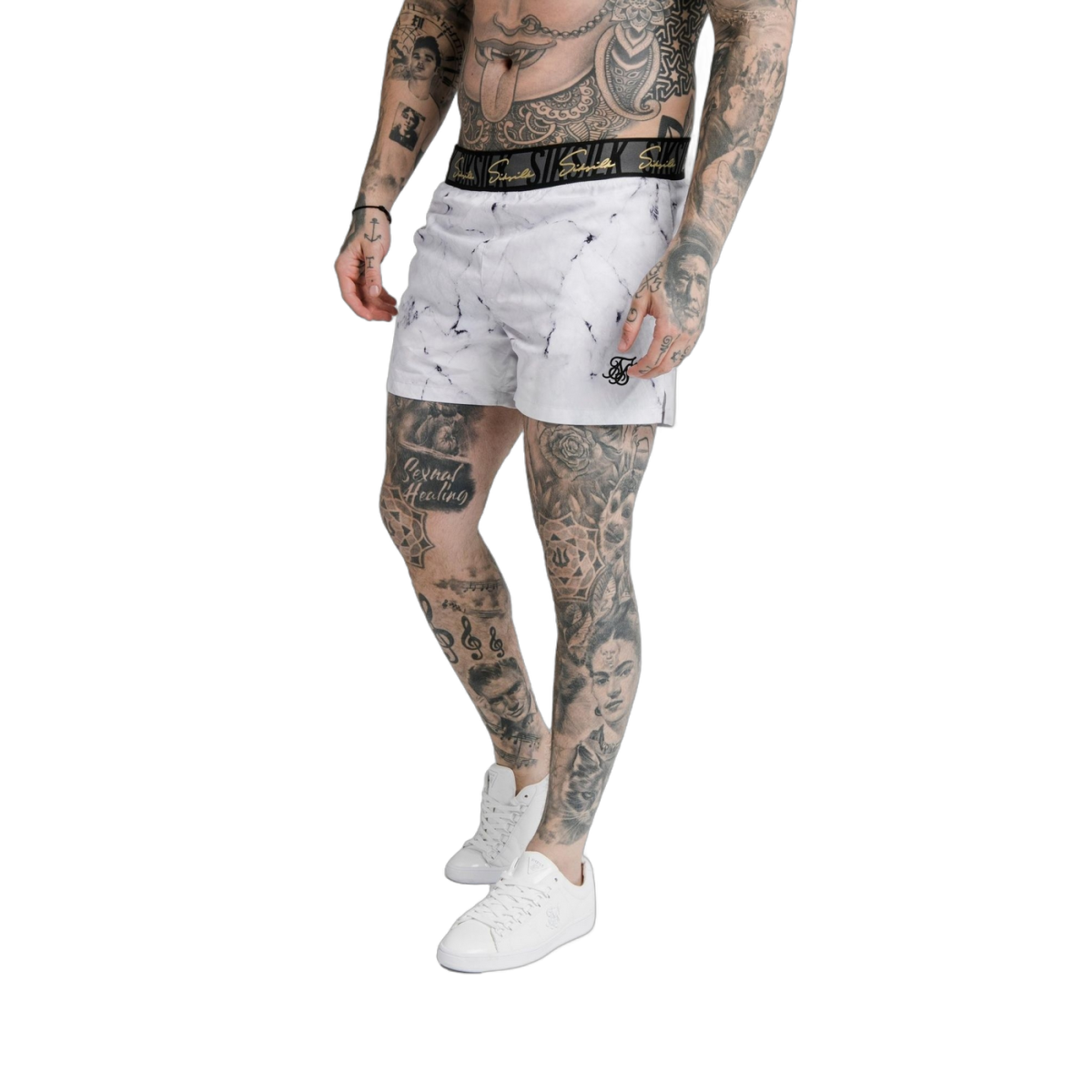 Bañador SikSilk Marble Jacquard Blanco