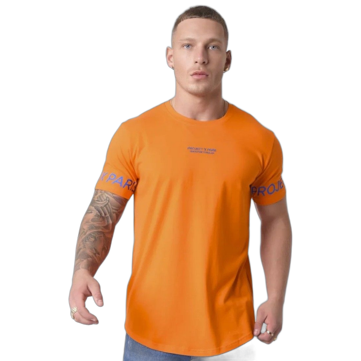 Camiseta Project X Paris con Logo Manches Naranja