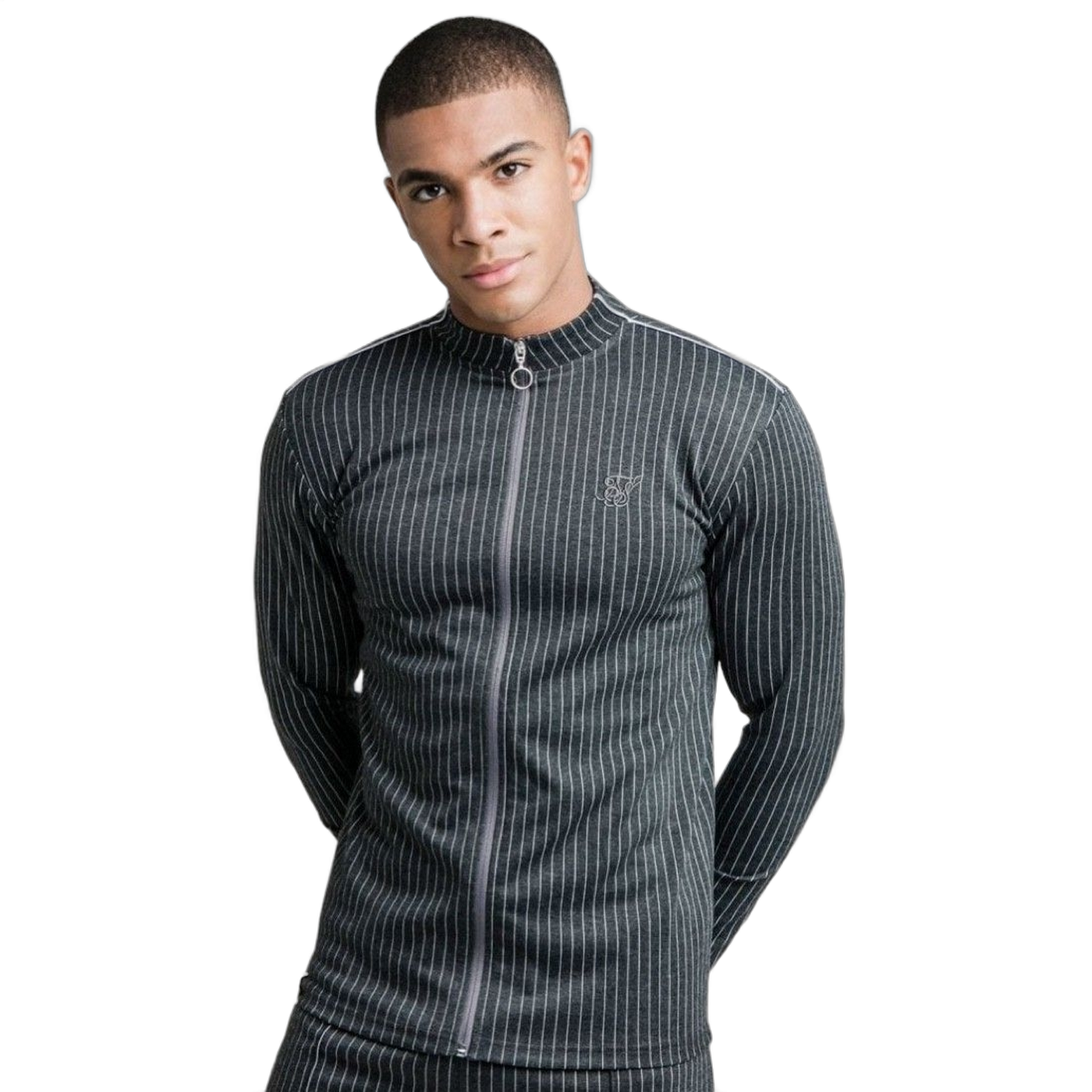 Sudadera Siksilk Smart Essentials Full Zip Though Gris