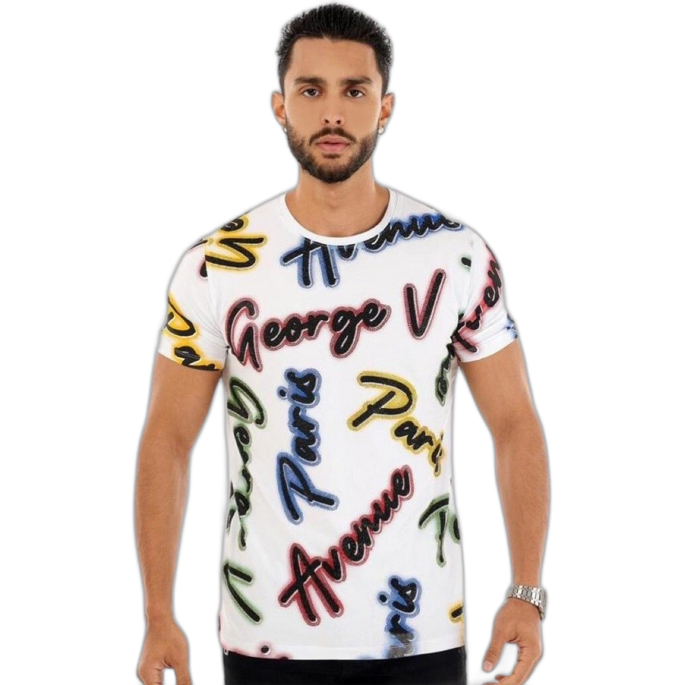 Camiseta George V Paris Pedreria GV Street Blanco