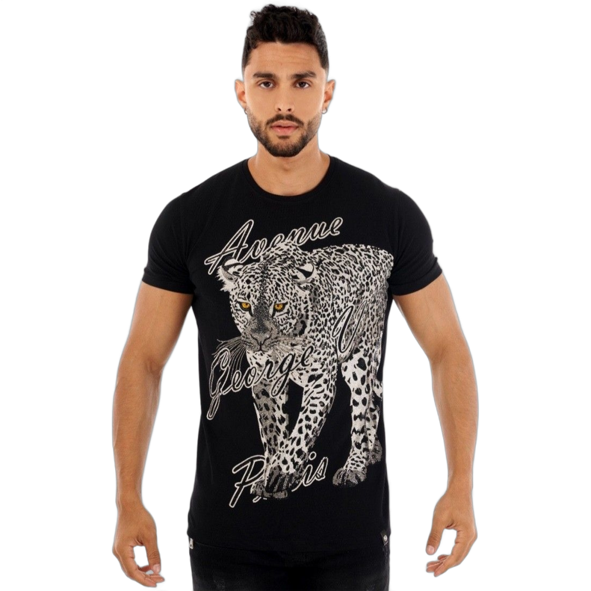 Camiseta George V Paris Tigre Brillante Negro