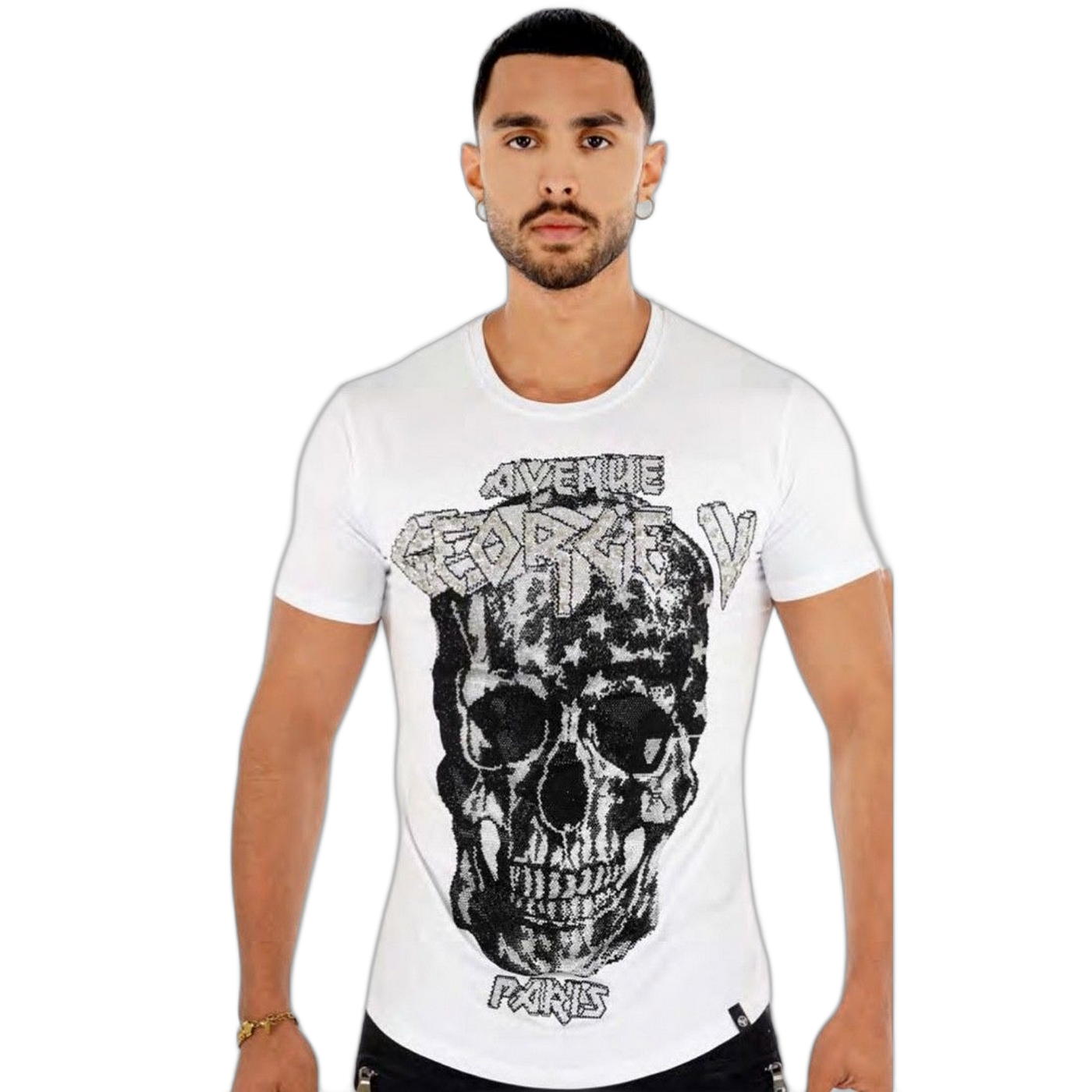 Camiseta George V Paris Craneo USA Blanco