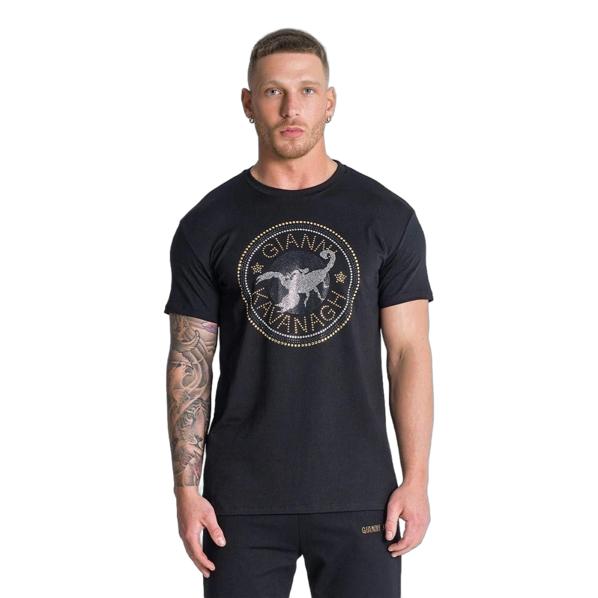 Camiseta Gianni Kavanagh con Cristales Astral Negro