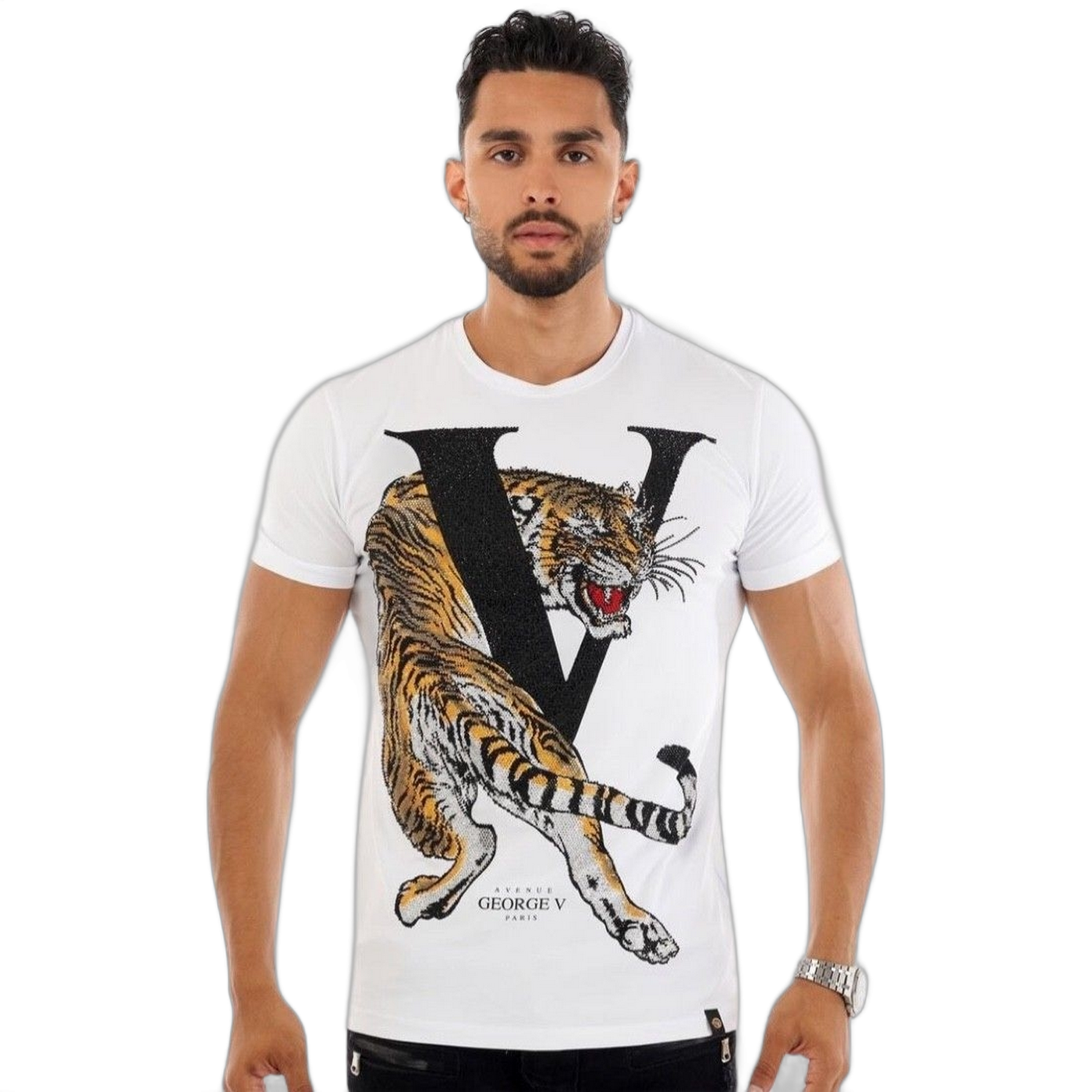 Camiseta George V Paris The Tiger GV Blanco