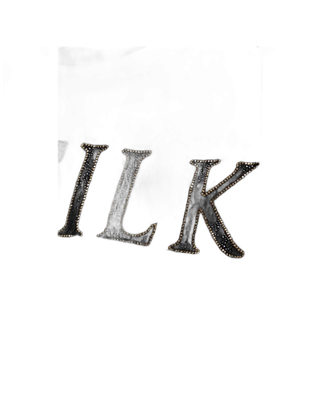 Camiseta SikSilk Oversized Rhinestone Logo Negro